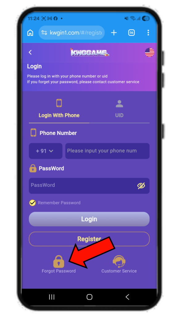 kwg game forgot password